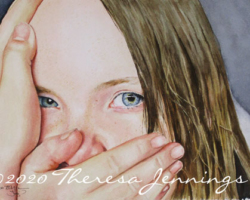 Her dad said, "Smile!" so she covered her face. Her family says this is something she'd do. COMMISSION 2020 Brenna (PRIVATE COLLECTION)