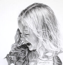 Graphite pencil drawing of Malia